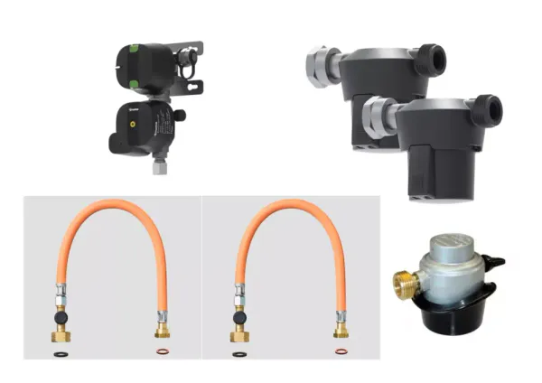 DuoControl Vertikal Sett G8 med gassfilter og adapter For husholdningsflasker