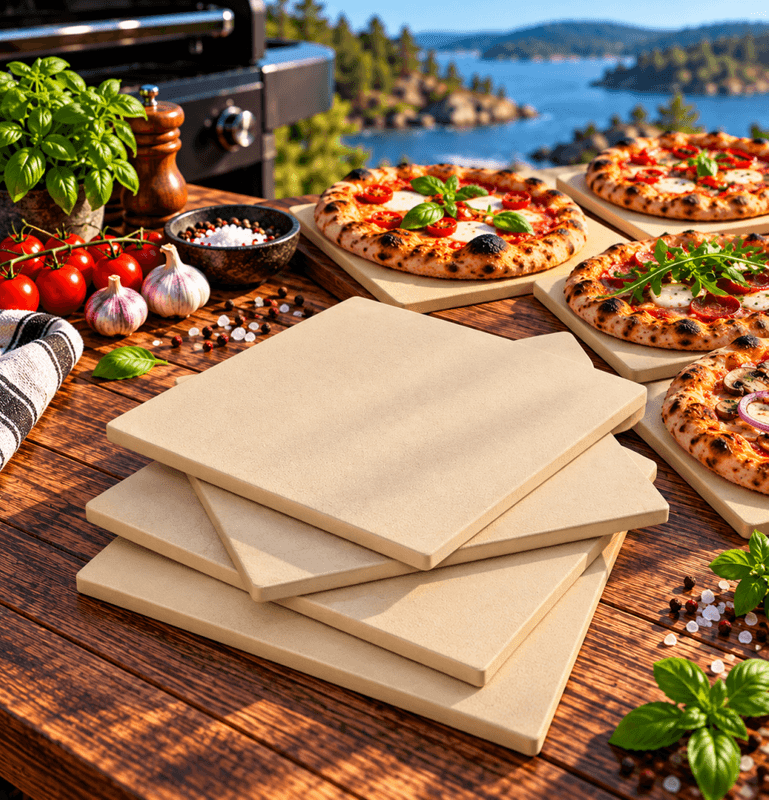 Pizzasteiner til grill – 4 stk